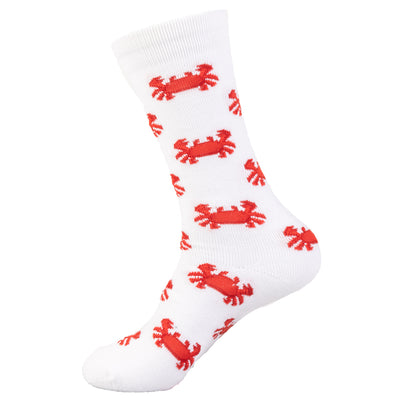 Red Crab on White Socks