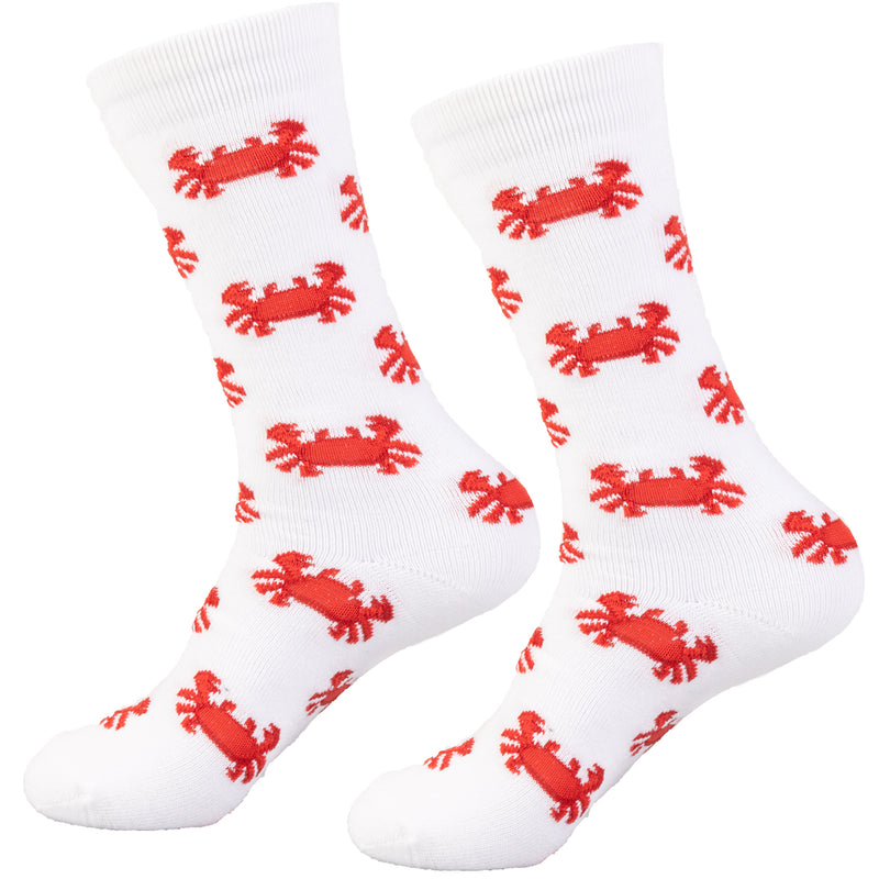 Red Crab on White Socks