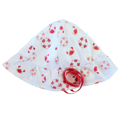 Baby Sun Hat - Red Crabs Life Rings
