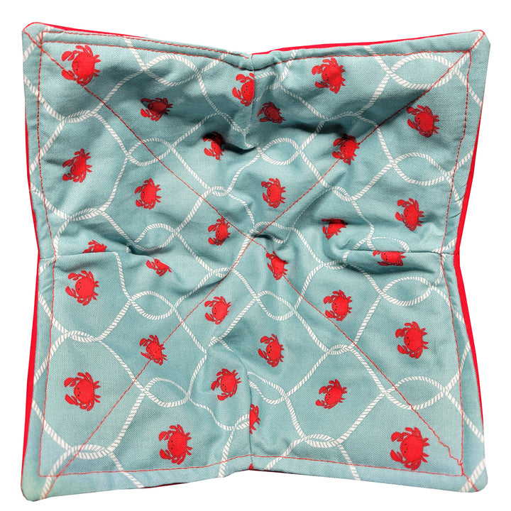 Red Crabs Net Microwave Bowl Cozy Potholder