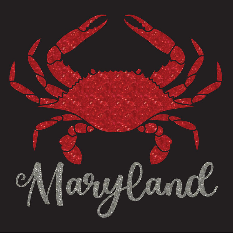Red Glitter Crab Maryland T-Shirt Design