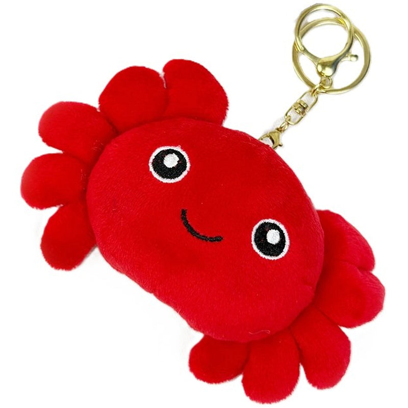 Smiley Red Crab Plush Key Chain Backpack Clip Toy