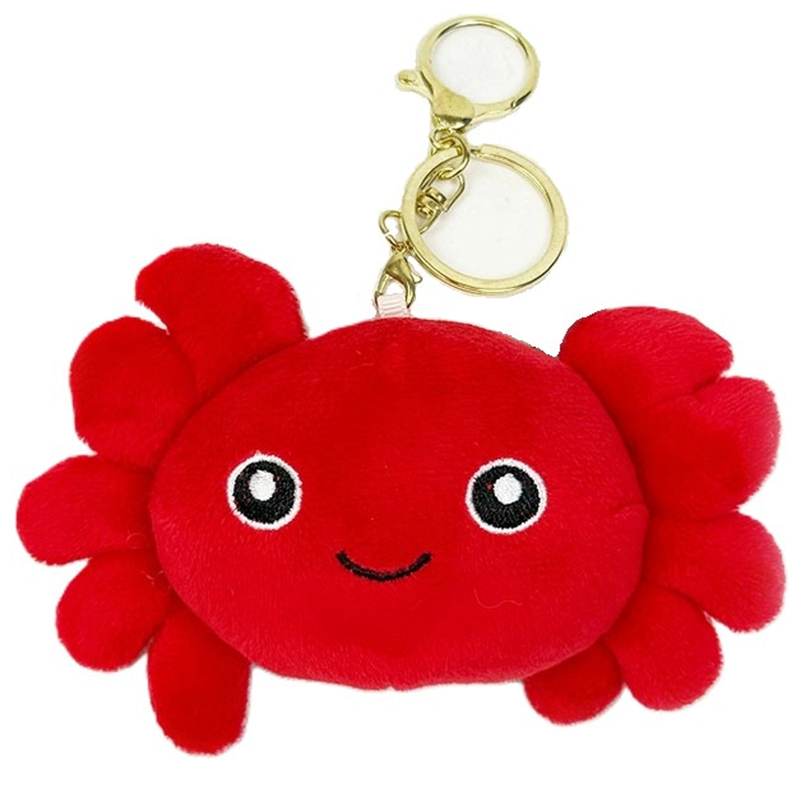 Smiley Red Crab Plush Key Chain Backpack Clip Toy