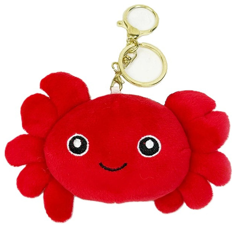 Smiley Red Crab Plush Key Chain Backpack Clip Toy