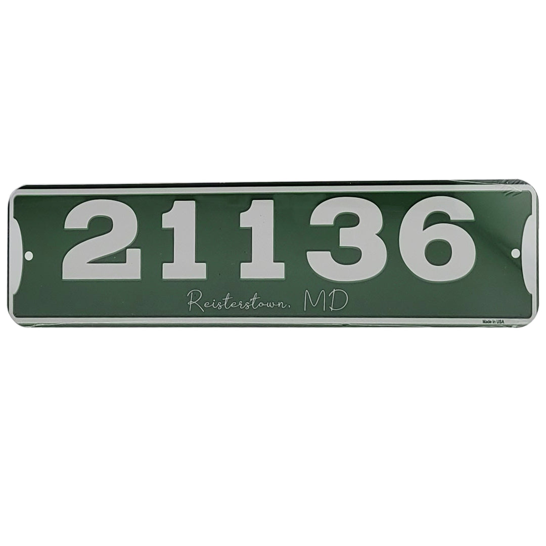Zip Code &amp; Town Aluminum Signs - 21136 Reisterstown, MD