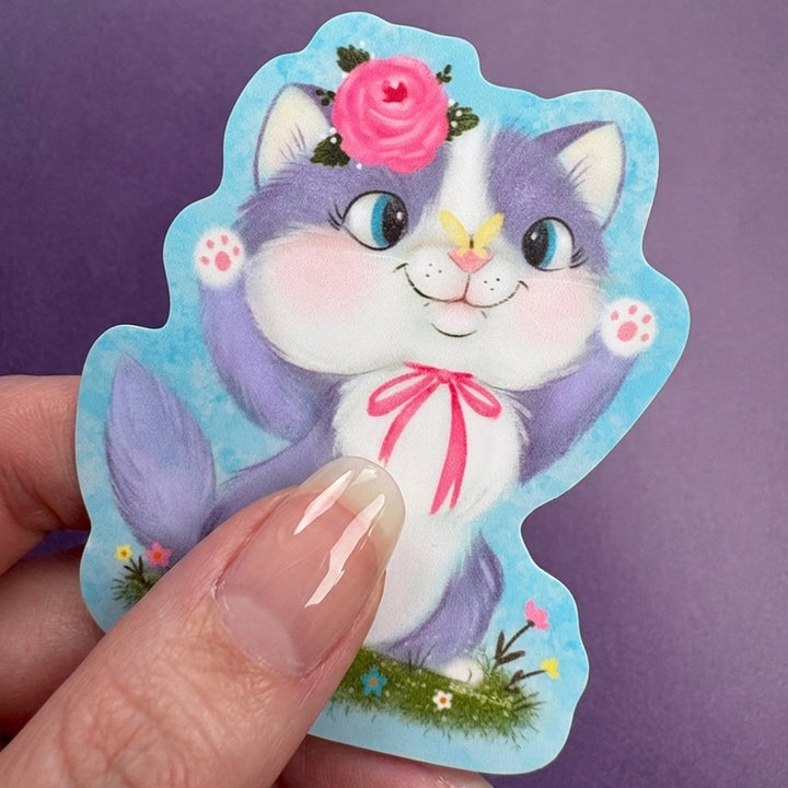 Retro Calendar Cat Sticker April