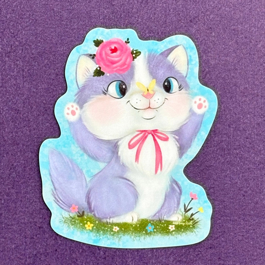 Retro Calendar Cat Sticker April