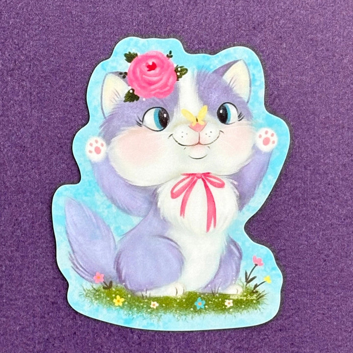 Retro Calendar Cat Sticker April