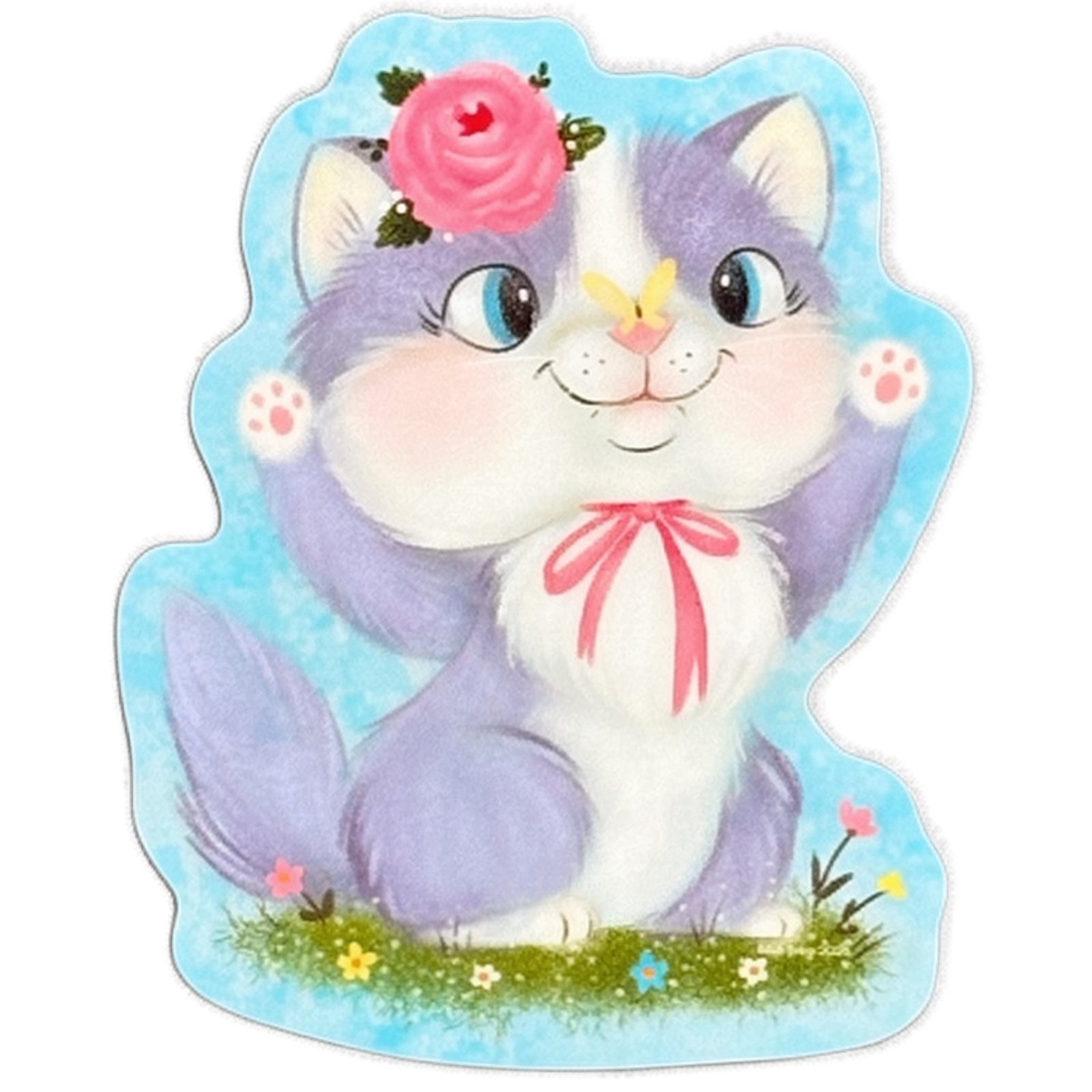 Retro Calendar Cat Sticker April
