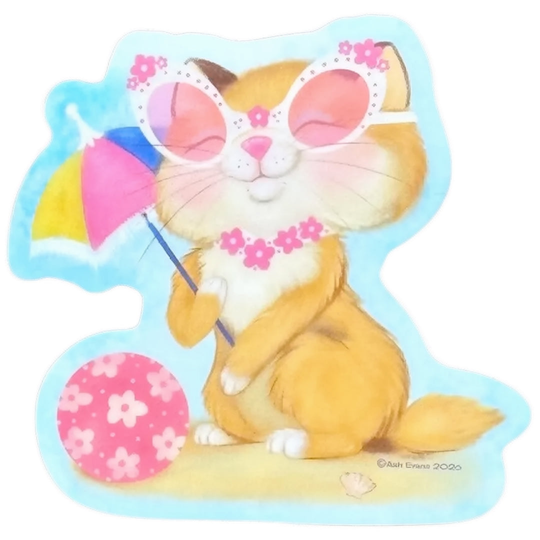 Retro Calendar Cat Sticker August