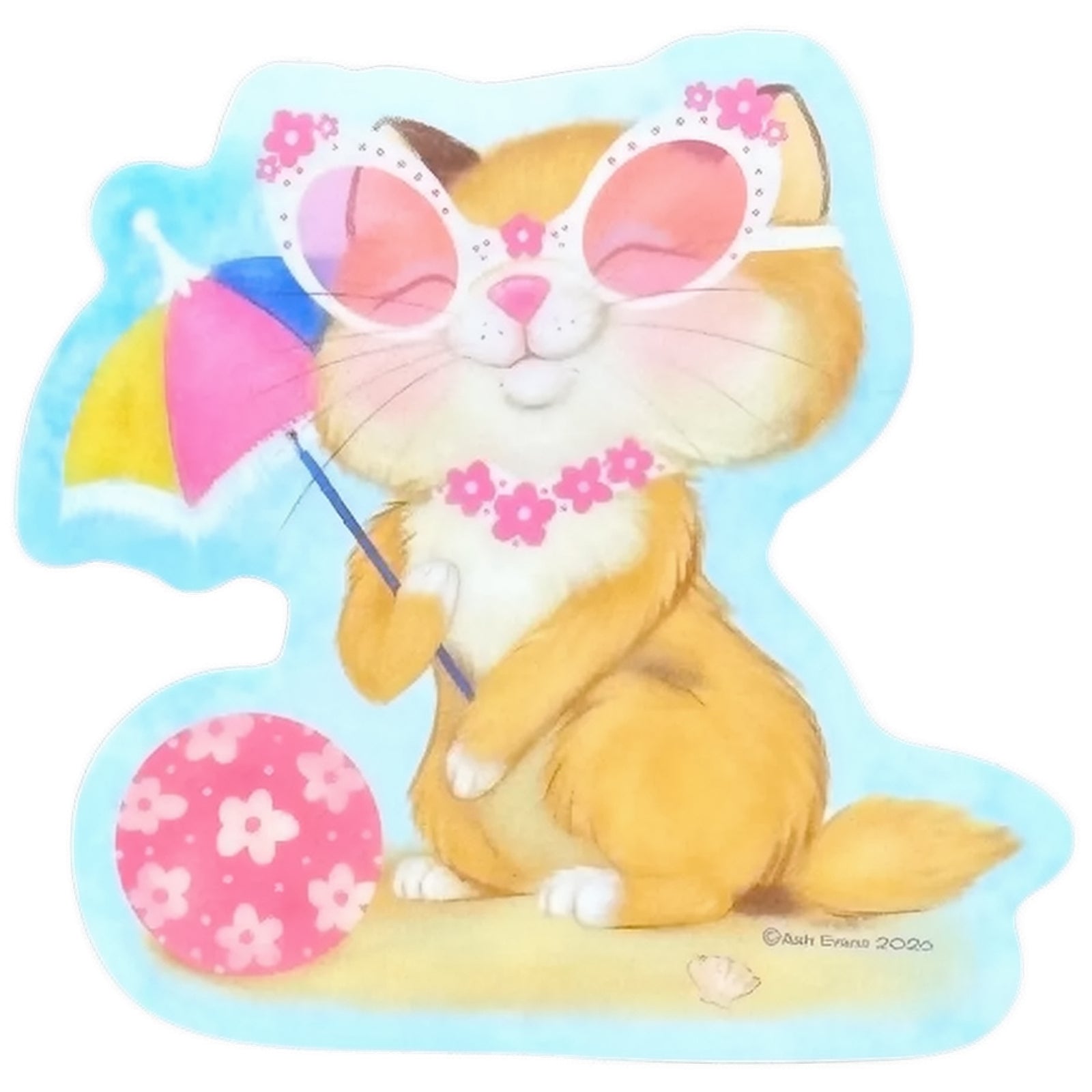 Retro Calendar Cat Sticker August