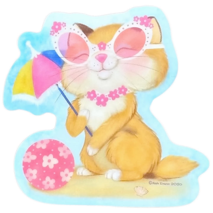 Retro Calendar Cat Sticker August
