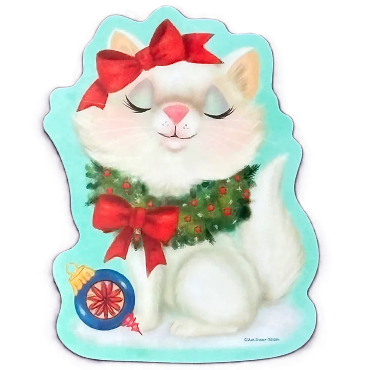 Retro Calendar Cat Sticker December