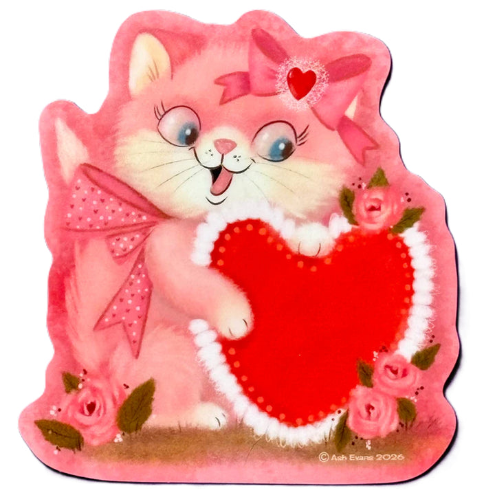 Retro Calendar Cat Sticker February