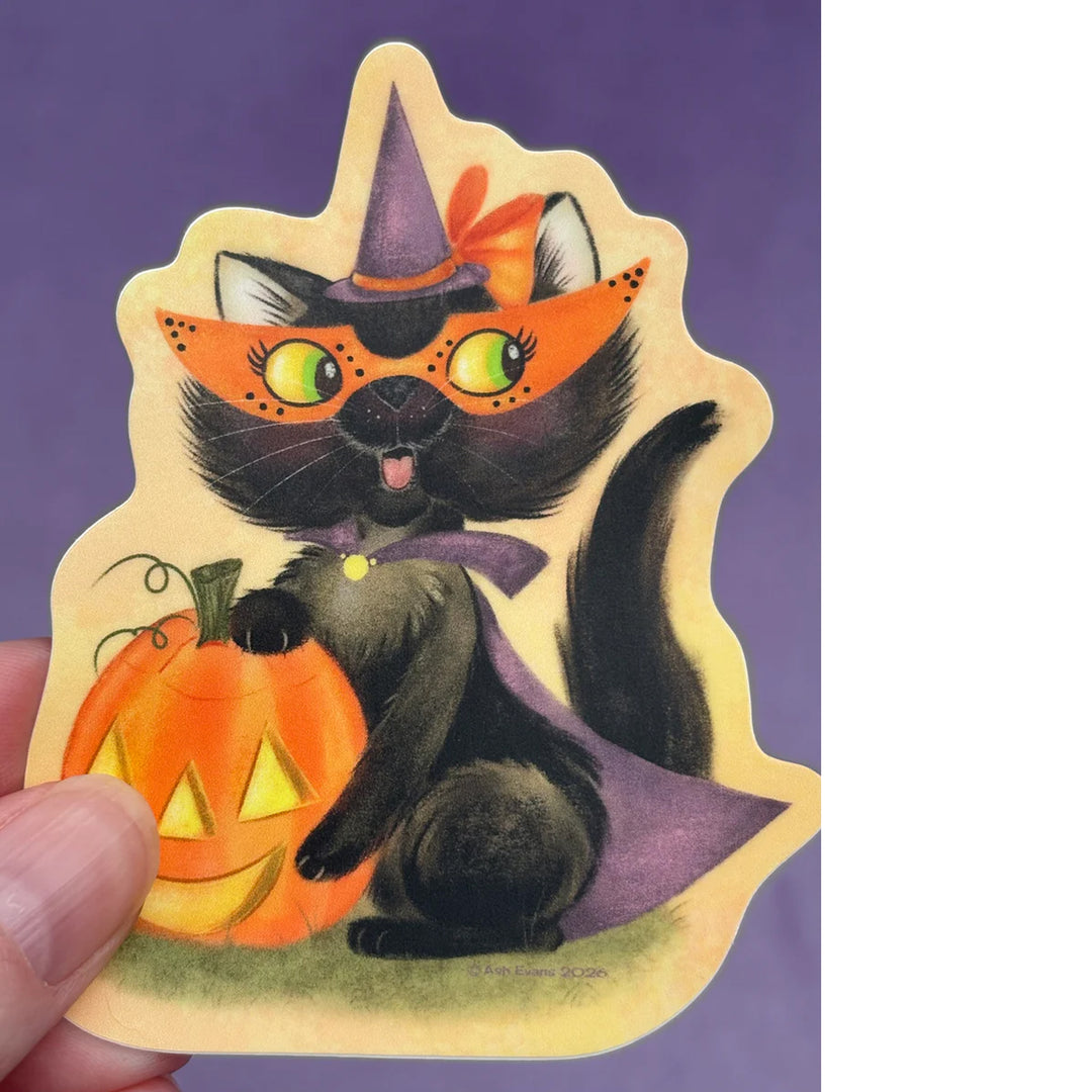Retro Calendar Cat Sticker October