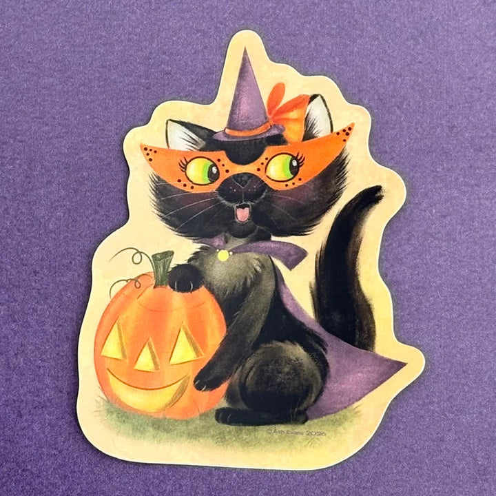 Retro Calendar Cat Sticker October