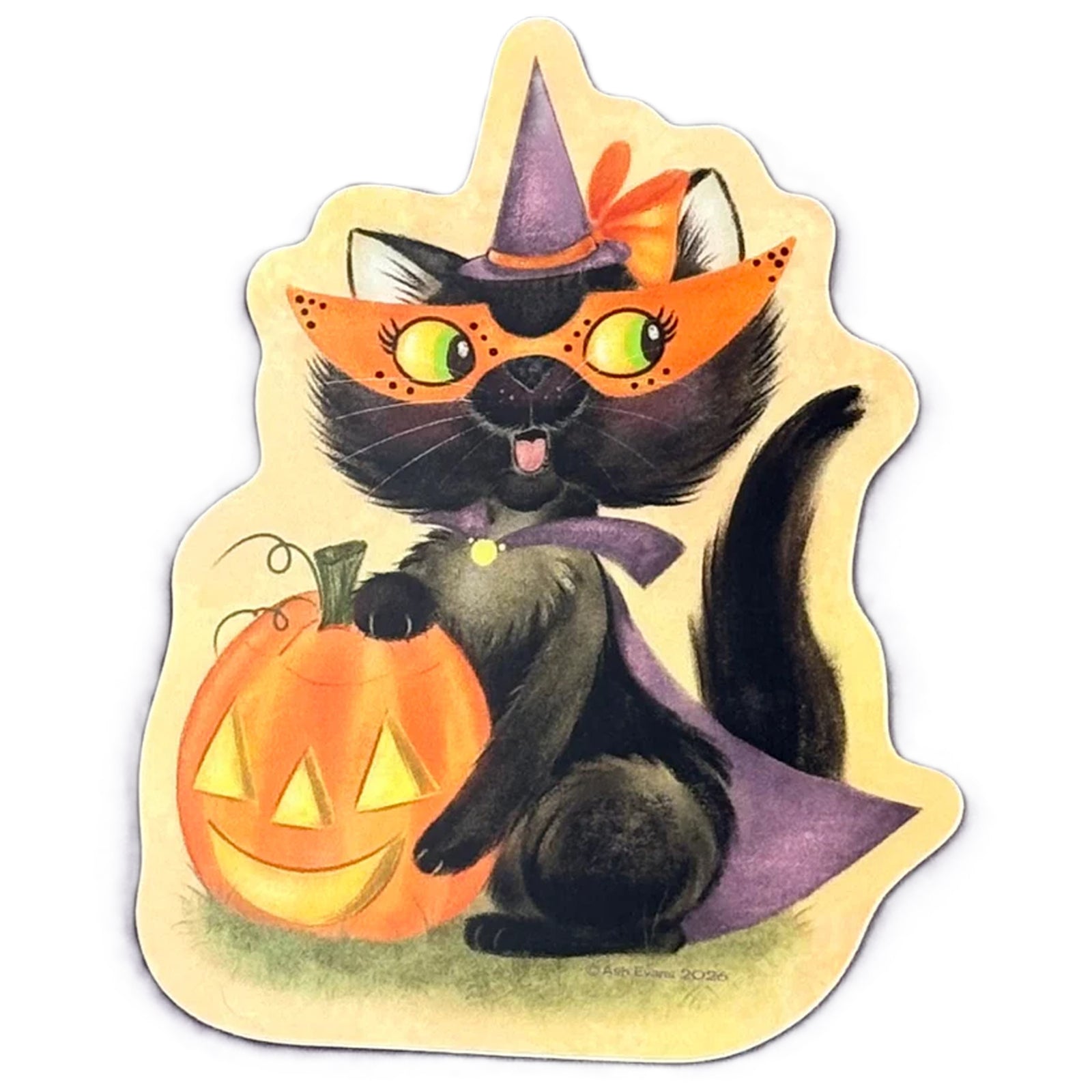 Retro Calendar Cat Sticker October