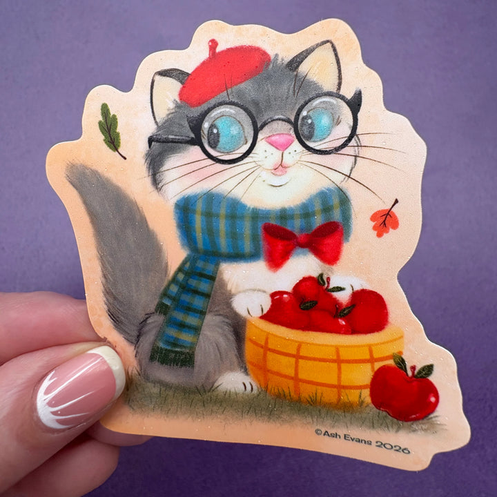 Retro Calendar Cat Sticker September