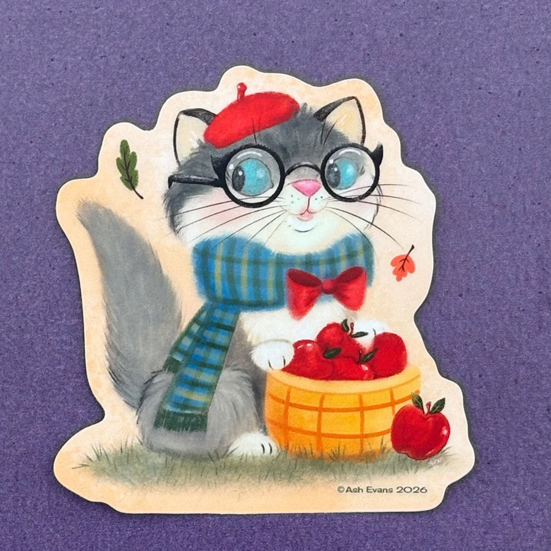 Retro Calendar Cat Sticker September