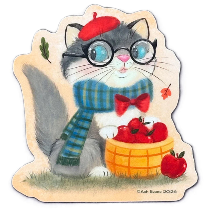 Retro Calendar Cat Sticker September