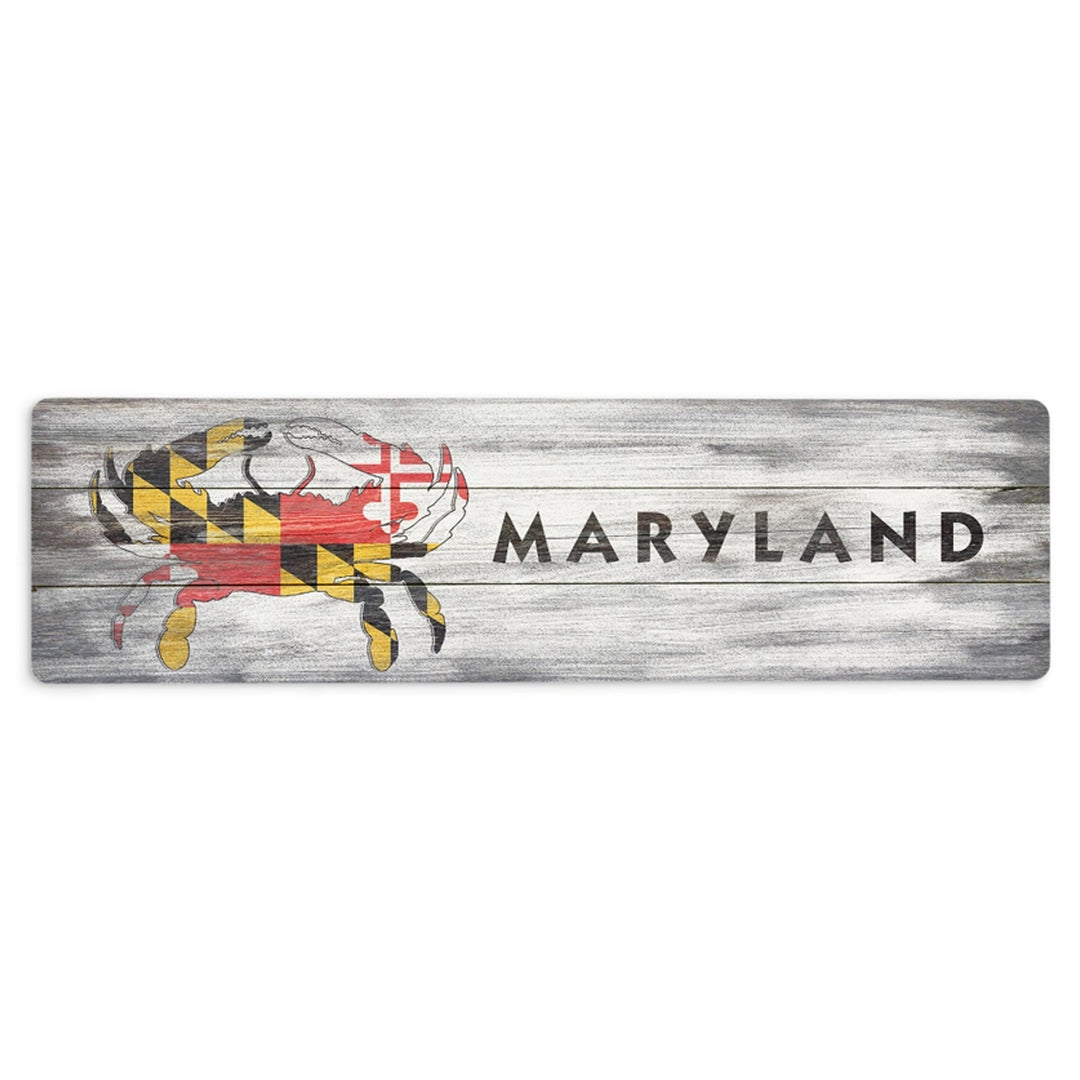 Maryland Rustic Crab Flag Metal Bookmark.