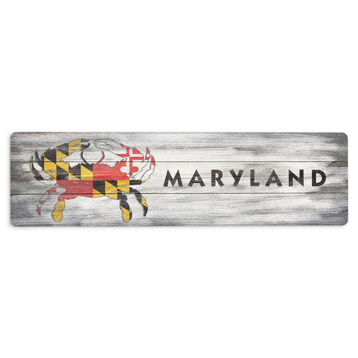 Maryland Rustic Crab Flag Metal Bookmark.