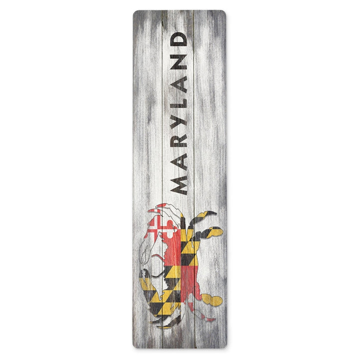 Maryland Rustic Crab Flag Metal Bookmark.