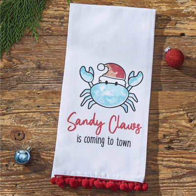 Sandy Claws Crab Kitchen Towel