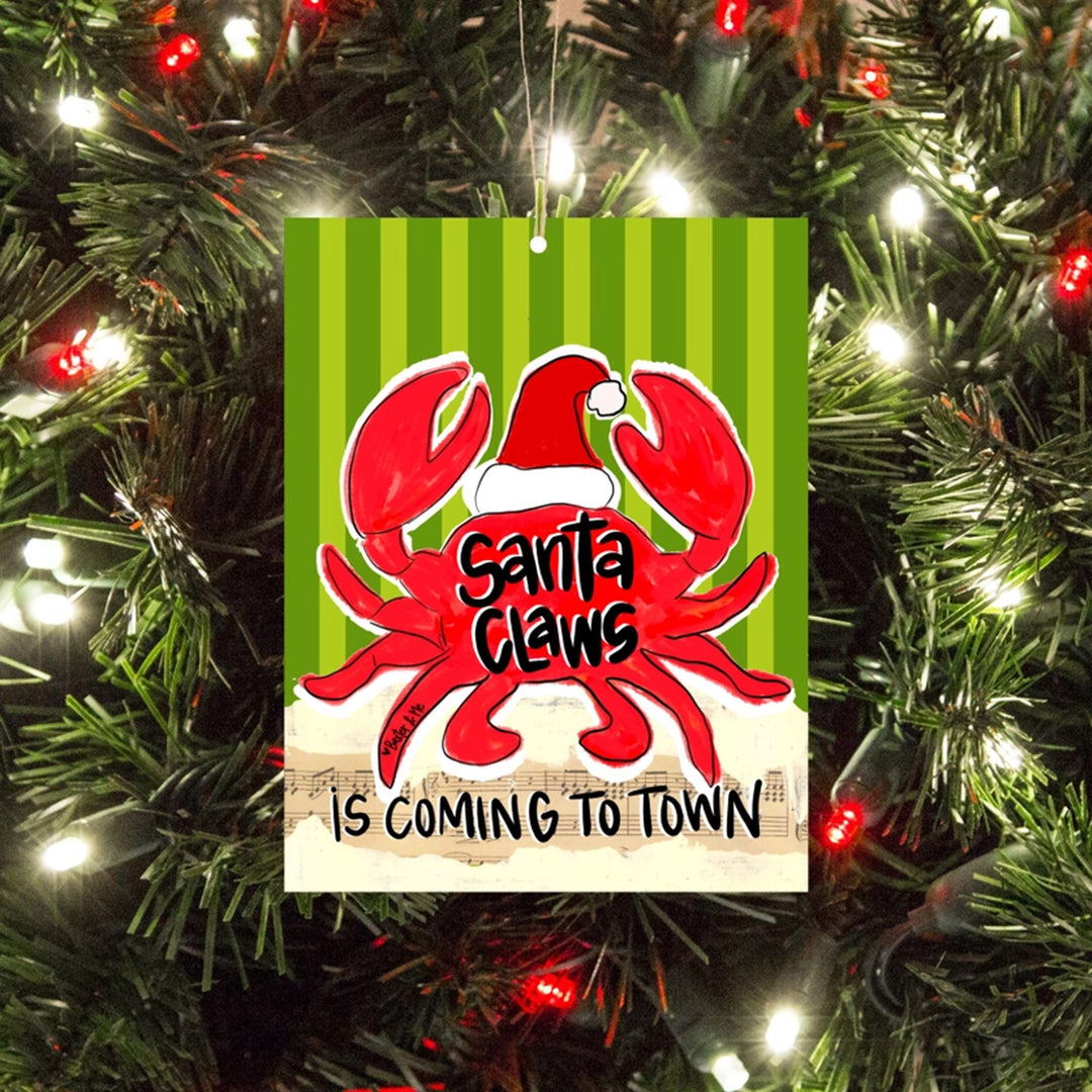 Santa Claws Is Coming To Town Red Crab Ornament