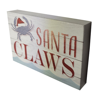 Santa Claws Crab Tabletop Wood Block