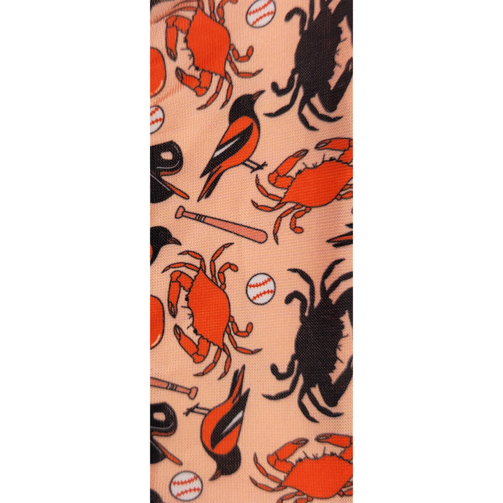 Maryland Oriole, Crabs and Baseball Hair Scrunchie design pattern