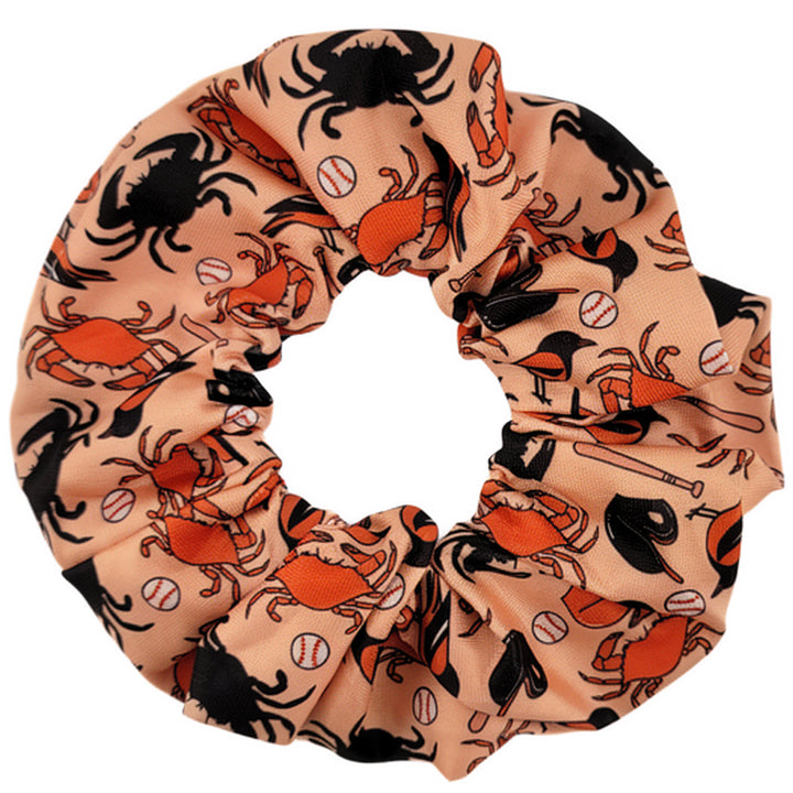 Maryland Oriole, Crabs and Baseball Hair Scrunchie