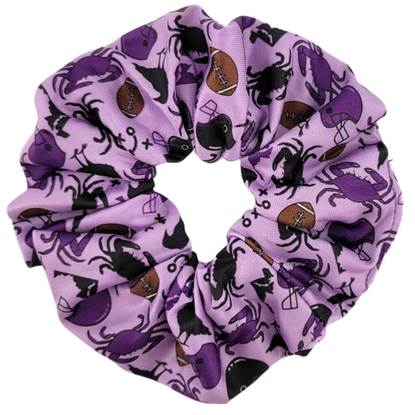 Maryland Raven, Crabs and Football Hair Scrunchie