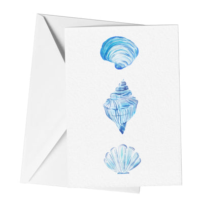Three Seashells Watercolor Greeting Card