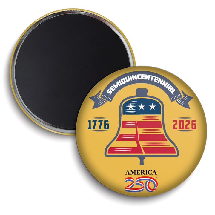 Semiquincentennial 250 Gold Bell Round Magnet