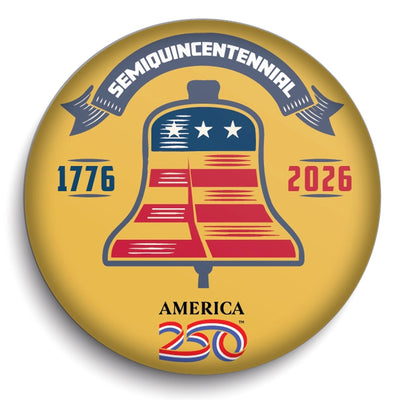 Semiquincentennial 250 Gold Bell Round Magnet