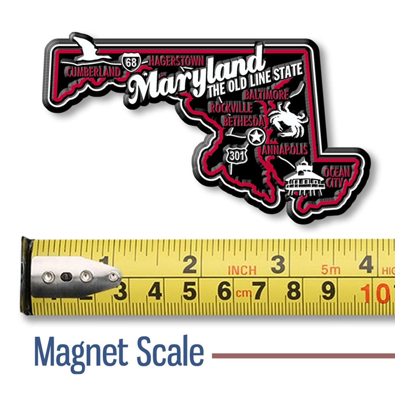 Small Maryland State Shaped Magnet Size