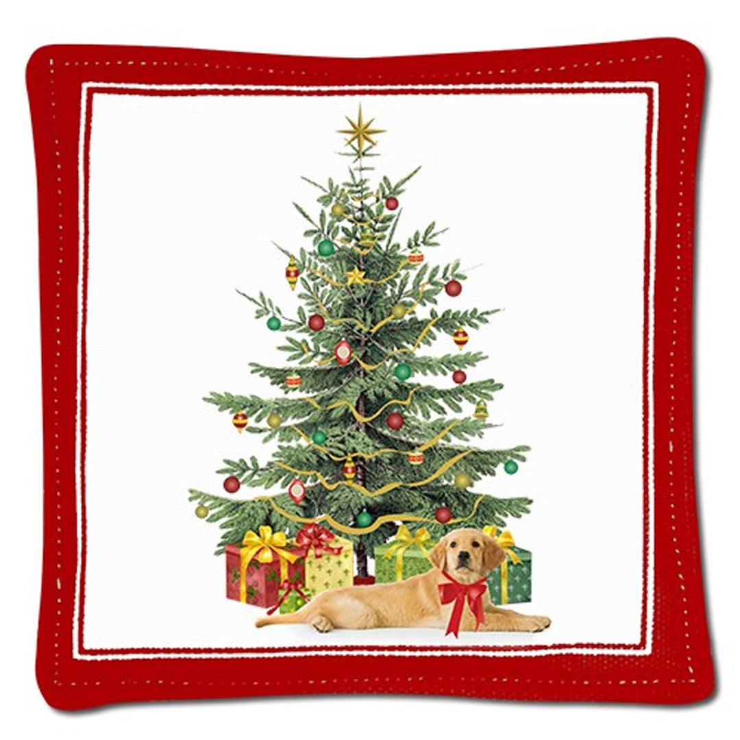 Spiced Mug Mat - Golden Lab Christmas Tree