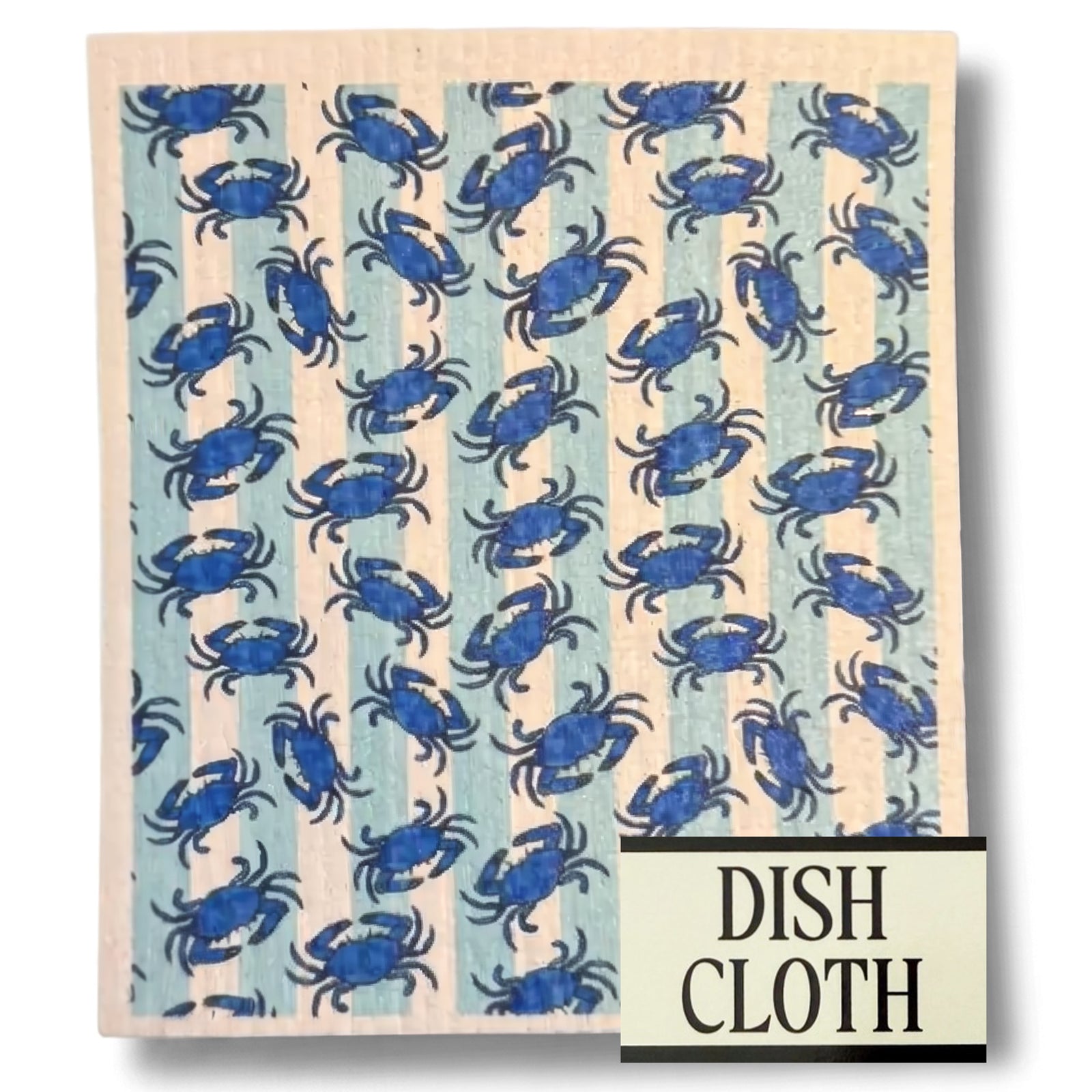 Blue Crab Striped Swedish Dish Cloth