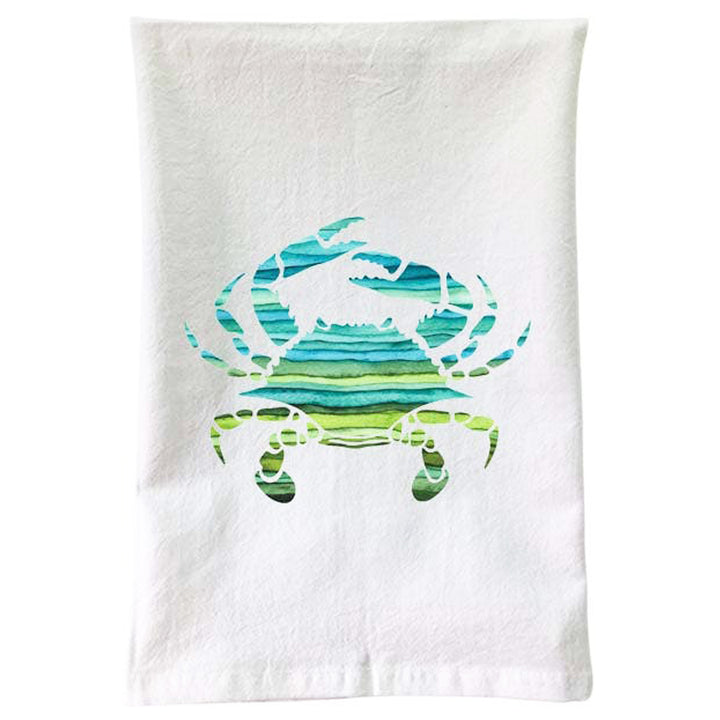 Striped Crab Kitchen Flour Sack Towel