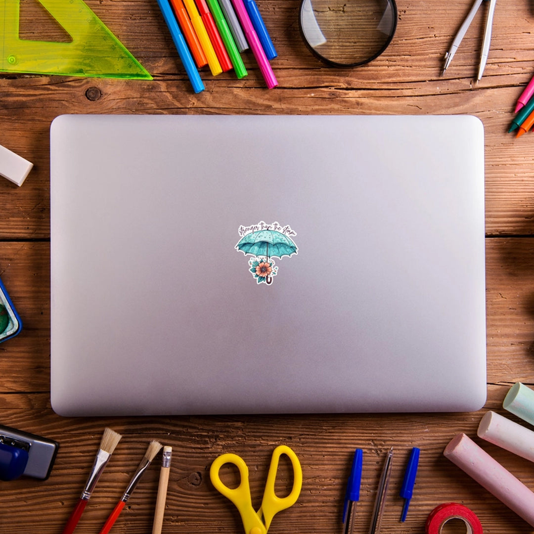Stronger Than The Storm Floral Die Cut Vinyl Sticker