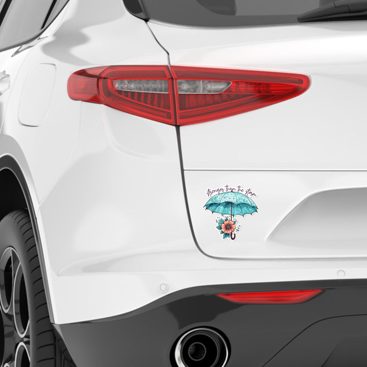 Stronger Than The Storm Floral Die Cut Vinyl Sticker