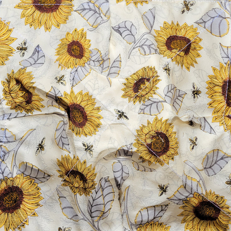 Sunflower Tan & Gray Microwave Bowl Cozy Potholder Fabric Sample