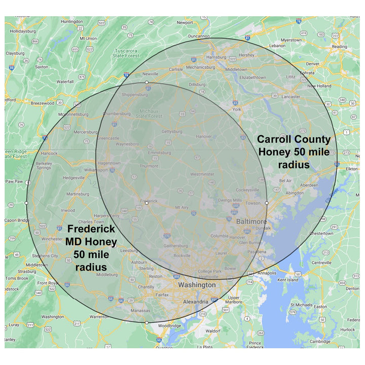the maryland store honey 50 mile radius map