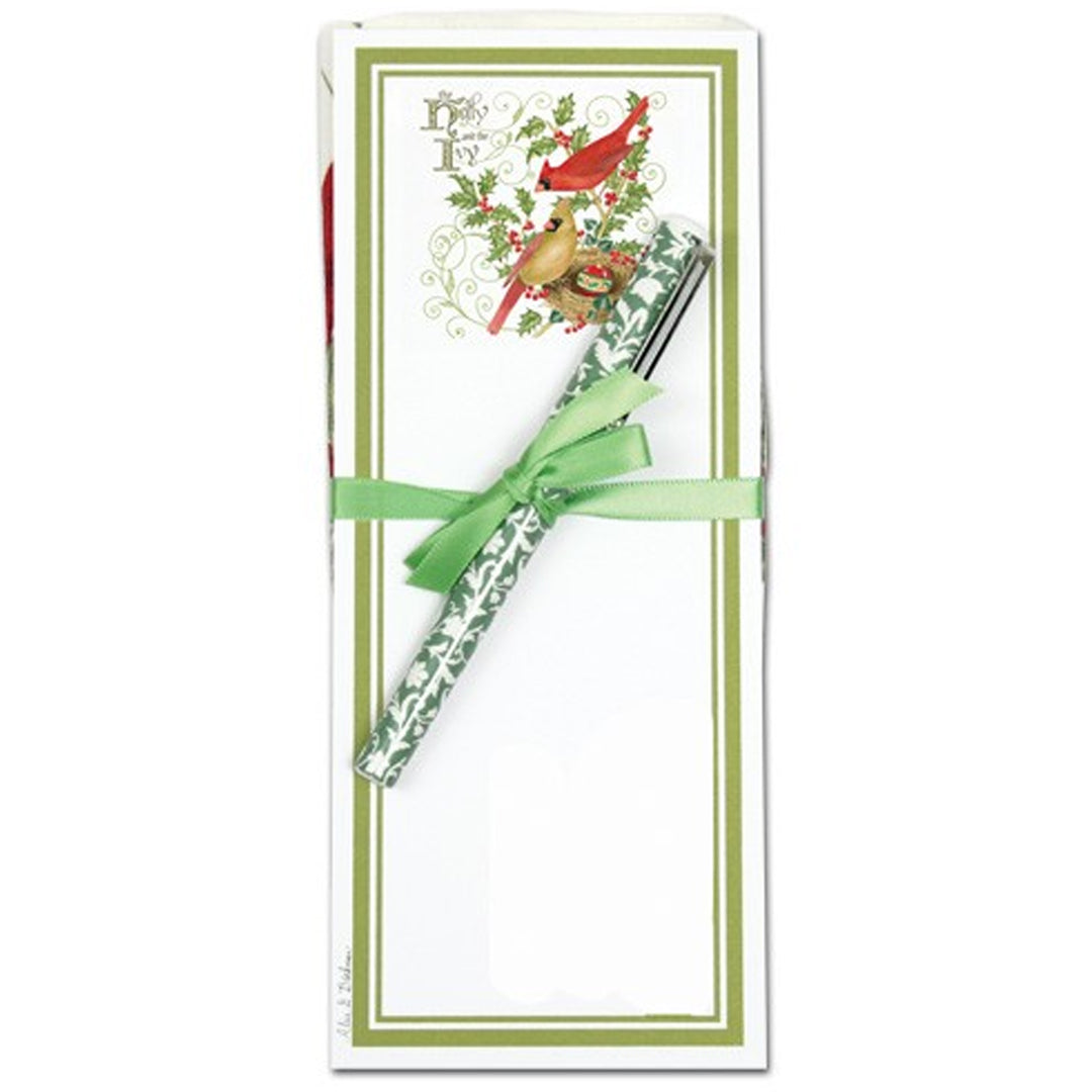 Towel, Notepad, Pen Set - Cardinals Holly &amp; Ivy