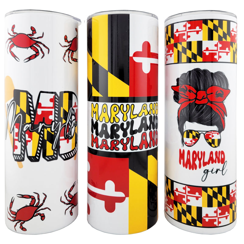 Maryland Themed 20oz Skinny Tumbler - Assorted Designs