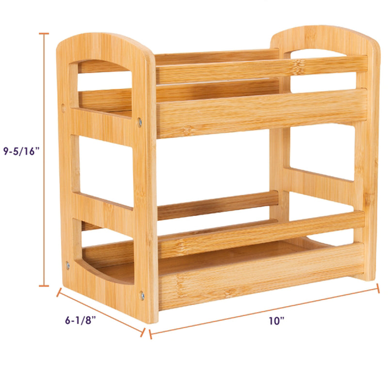 Two Tier Shelf Caddy Bamboo Size