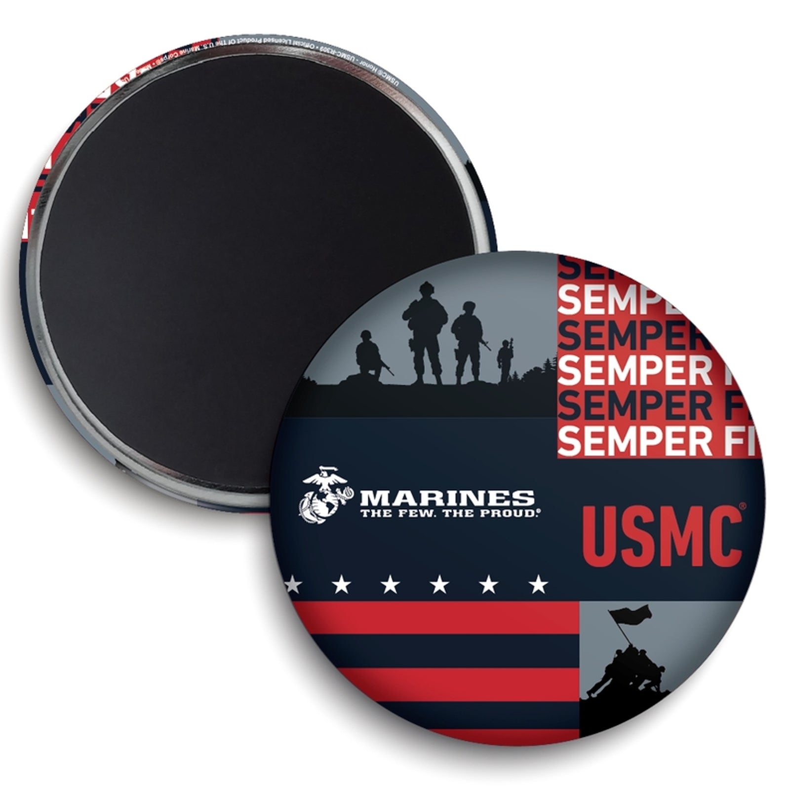 United States Marine Corps Semper Fi Magnet USMC (back and front)