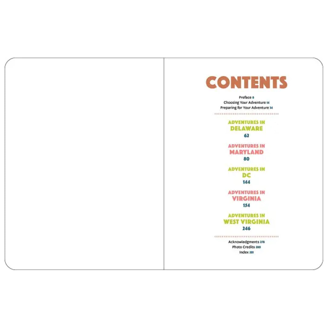 50 Hikes With Kids Virginia And Maryland Book (contents)