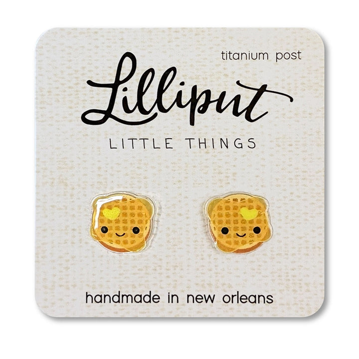 Waffles and Syrup Lilliput Post Earrings
